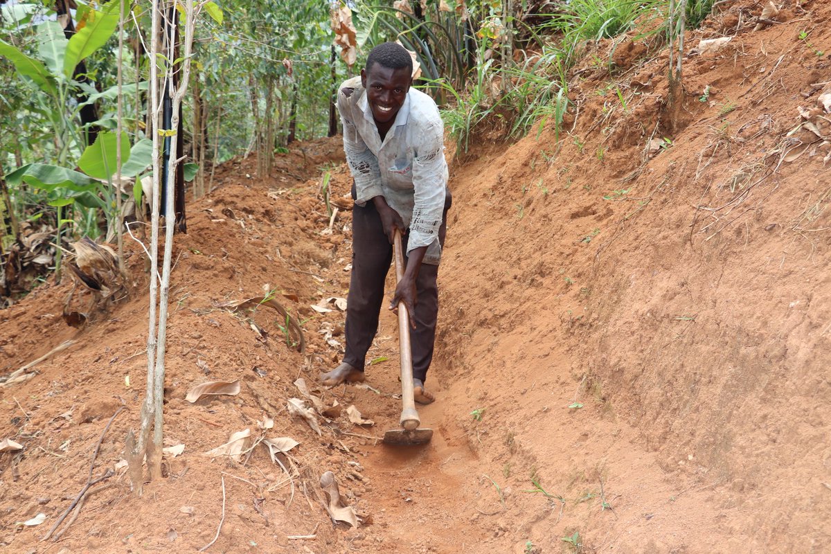 CommonGroundUg's tweet photo. During the @CommonGroundUg team visit to Bududa district for the evaluation and learning activity, farmers revealed that @MwaresProject trained them to dig trenches in their gardens to control soil erosion hence increased productivity. @WURenvironment @issd_uganda @NLinUganda https://t.co/DoQRC9j6p8