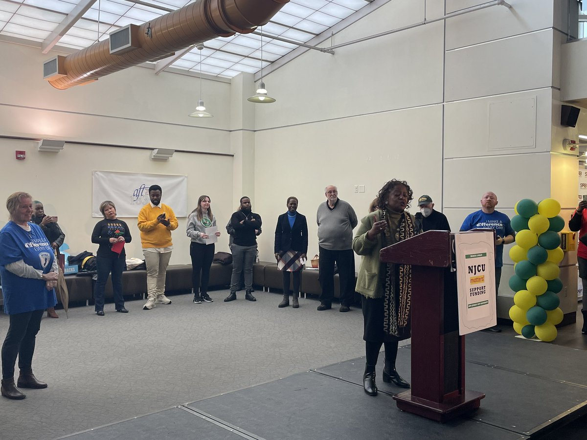 “You are better than the circumstances than the current legislature has sentenced you to.” Gloria Boseman #FundNJCU @AFTlocal1839 <a href="/afrnj/">afrnj</a>