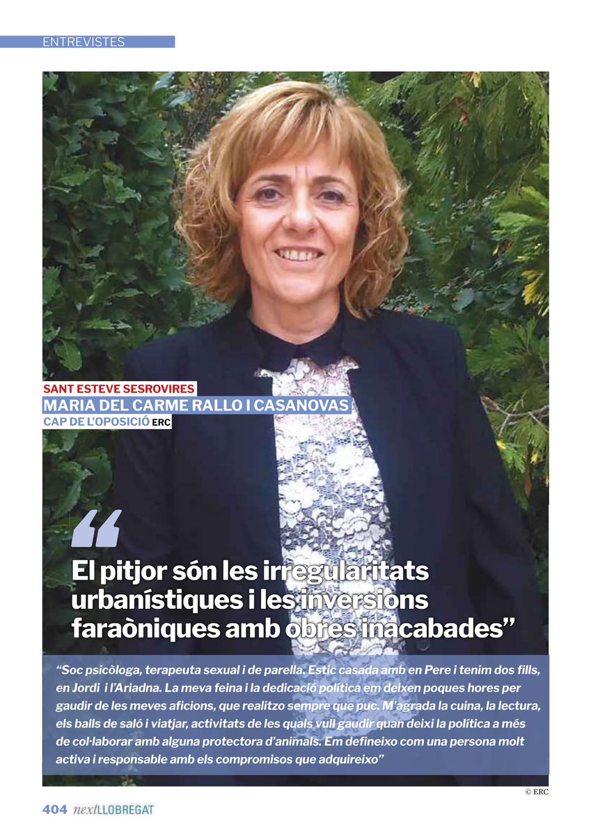 ERC_SEsteveSes's tweet photo. La nostra candidata a l'alcaldia de #SantEsteveSesrovires a les #municipals2023, la @CarmeRallo, repassa l'actualitat política del municipi i detalla els reptes als què ens hem d'enfrontar en aquesta entrevista al #nextLlobregat (1)

#EscrivimElFutur #PosemEnMarxaSantEsteve https://t.co/AdjiOlMHH7