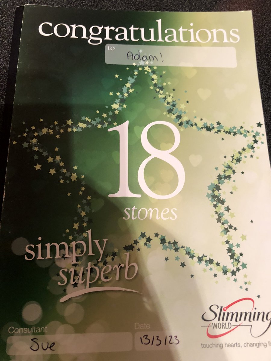 HenleyAdam's tweet photo. Always nice to come home with a new shiny certificate - but it’s also the new me that this weight loss has become - parkrun PBs, clothes bought from high street stores.
Am very close to another milestone and will keep on celebrating for a while yet @SlimmingWorld #gettingthere https://t.co/E6O2e3Zxyt