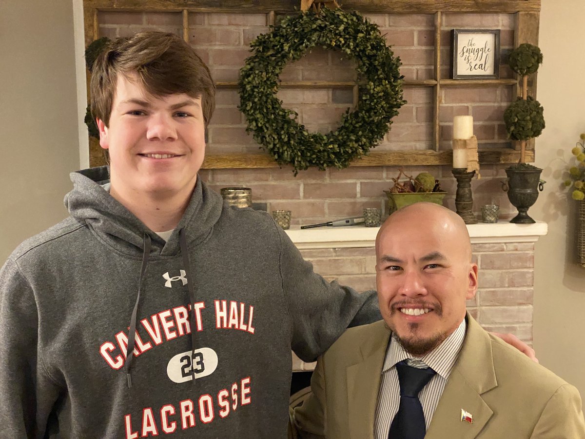 It was awesome to visit with my former Calvert Hall football player Will Robertson and his family this past weekend. I love this guy.