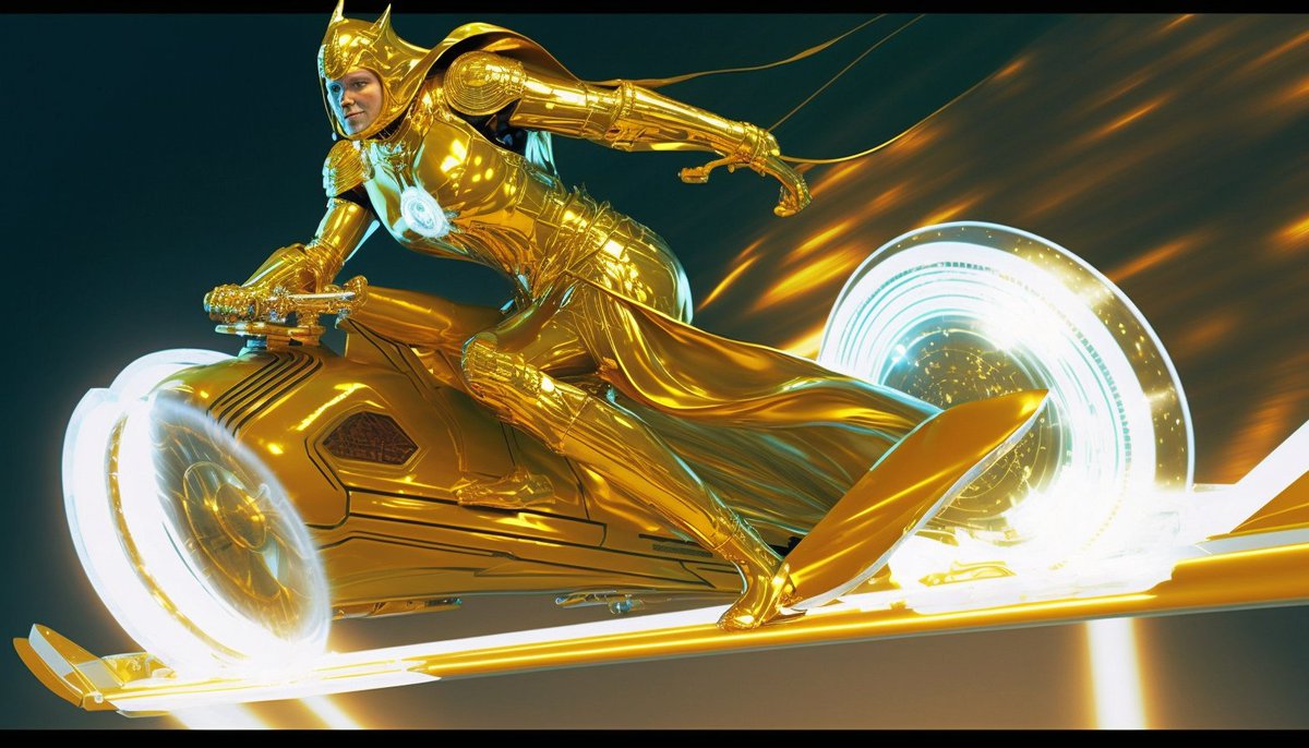 RelatosDeHugo's tweet photo. Esto no forma parte de ninguna idea para mis relatos, pero tenía ganas de probar mi suscripción de pago a Mid Journey mezclando conceptos de películas/series de mi adolescencia: las motos de Tron y Los caballeros del zodíaco. #midjourney #TRON https://t.co/DcDpjOmAQD