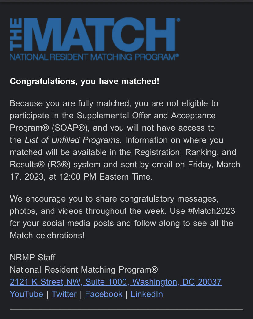 I get to be a pathologist 😁. #Match23