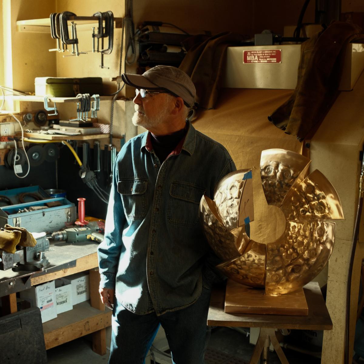A group from the New Mexico Museum of Art recently visited sculptor Frank Morbillo's studio. He spoke of how his concern for the stewardship of our world led him to begin using upcycled materials with traditional materials such as bronze, glass, and steel. #sculpture #environment