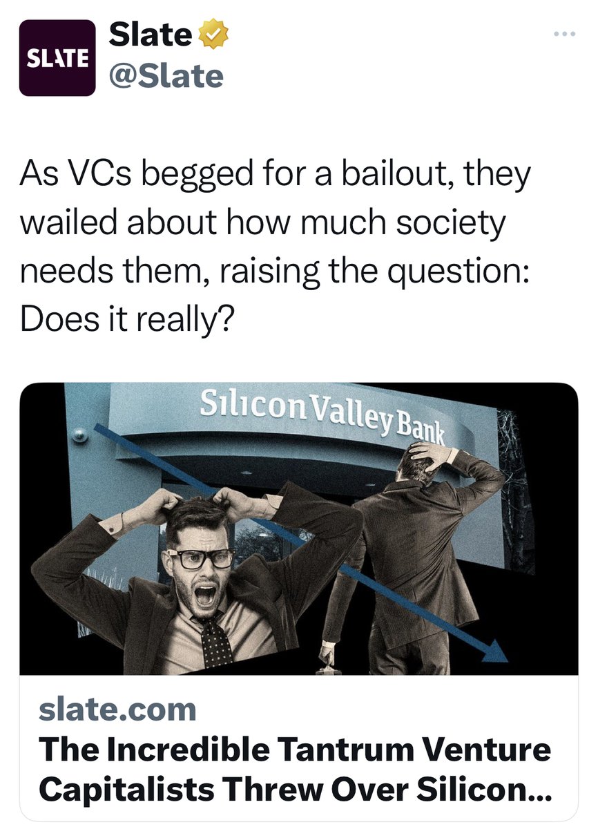 RealDonalDrumpf's tweet image. Libertarian VC bros like #QElon pals @jason and @davidsacks are all Communist apparatchiks now. Sad! 

#socialism #bailouts #startups #svb #svbcollapse 

➡️slate.com/technology/202… via @bigblackjacobin
