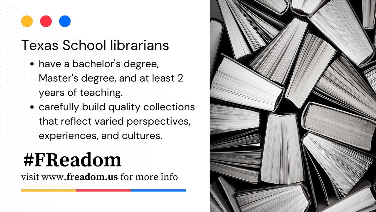 FReadomFighters's tweet photo. Who are Texas school librarians?  We are trained professionals. https://t.co/ISN69HlDQX