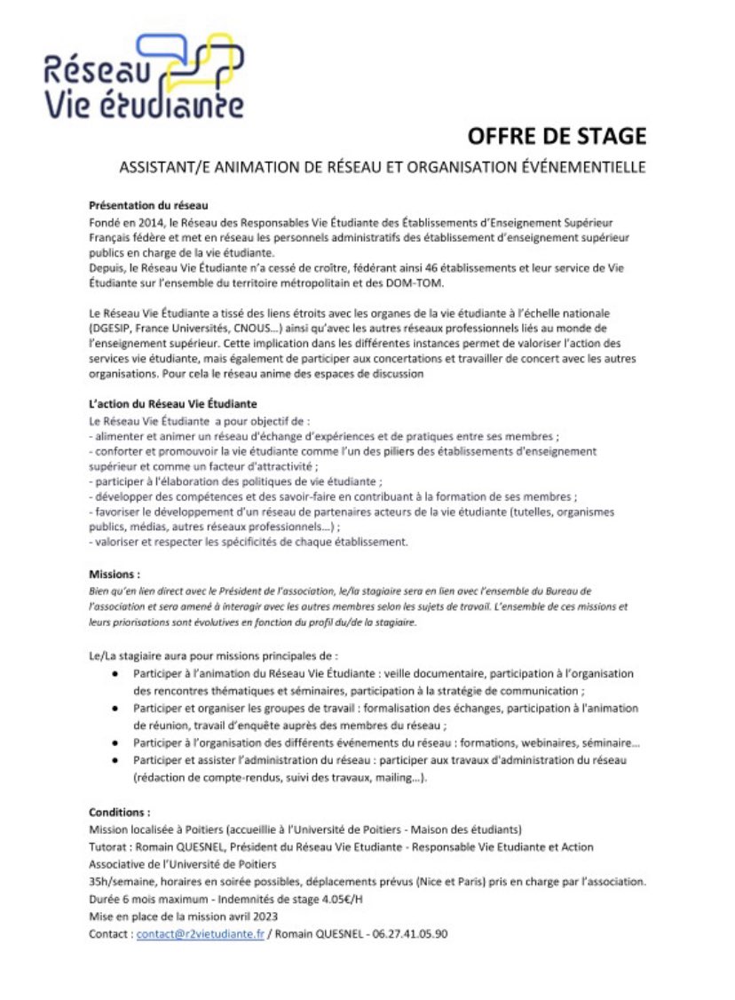 Réseau Vie étudiante R2VE tweet media