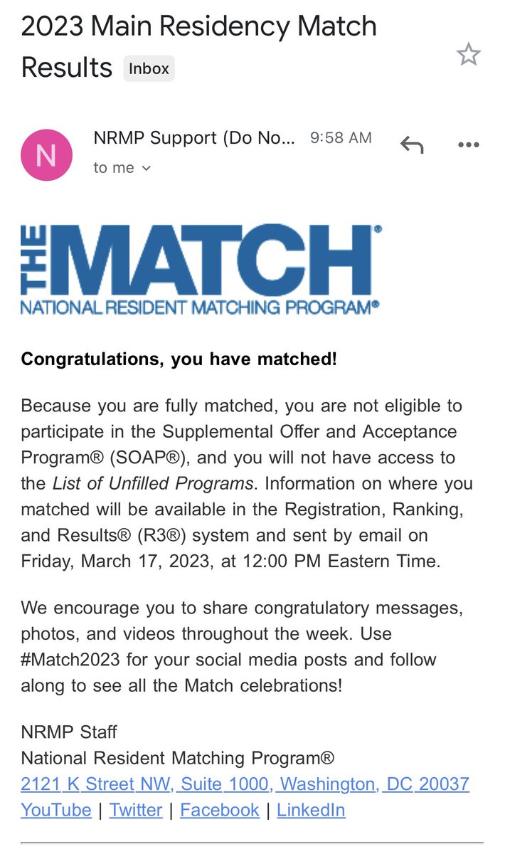 I get to be a surgeon!!! 😭🤯🥳 
I can’t wait until Friday to find out where my SO and I will train 🤞
#match2023 #gensurgmatch2023 #couplesmatch