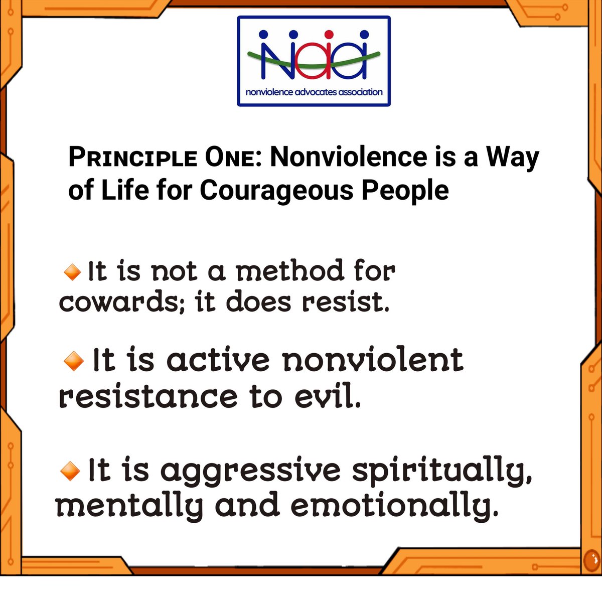 Nonviolence2022's tweet photo. What's Nonviolence?

Nonviolence as a way of life means choosing the least ways to inflict harm on others. 

In short, "Nonviolence is a love-centered way of thinking, speaking, acting, and engaging that leads to personal, cultural and societal transformation". https://t.co/NBnlUpH8OQ