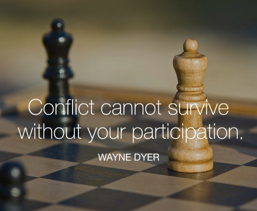 Sometimes we have to force ourselves to stop and reflect on our participation in conflicts. Are we actively seeking to find a resolution for all? #pdsl <a href="/Leaders_SoE/">UL_ELLA</a>  #buildingrelationships