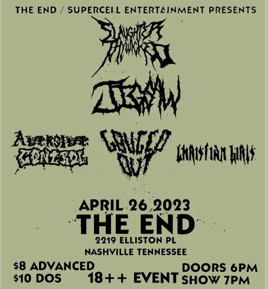 April 26 2023 at @EndNashville! 

#deathcore #deathmetal #photographylovers #photography #bandpromos #bandpromopics #metalbands #heavydeathcore #slamworldwide #slammingbrutaldeathmetal #slam #blackcat #cat #cats #coolcats #meow #catsofinstagram #checkthisout #music #music
#deathc