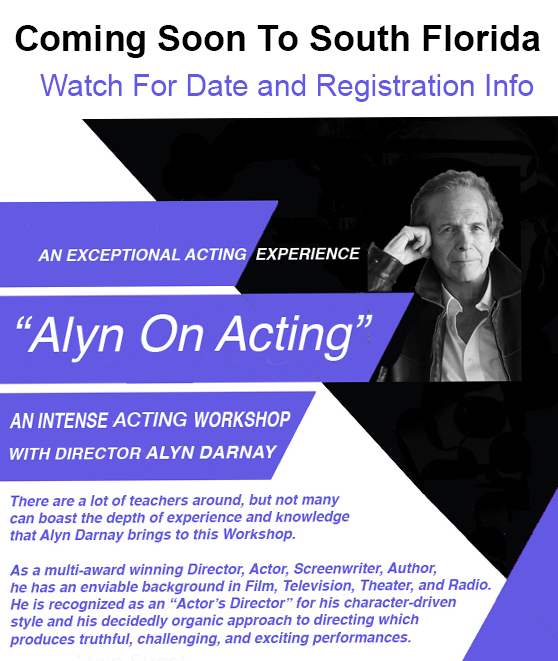 AlynDarnay's tweet photo. My "Alyn On Acting" Workshops are not Given Often and Fill Up Fast, So Watch For Further Information Later This Week And Get Registered Soon. https://t.co/bXxRtcPSps