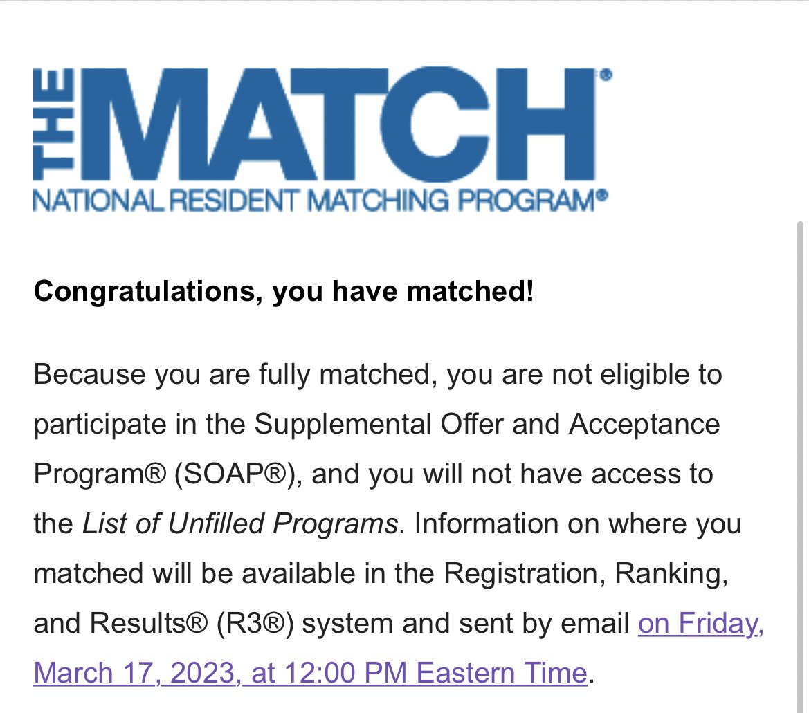 So blessed for this! Best of luck to everyone that they got their #1! 🎉 #NeuroMATCH #Match2023