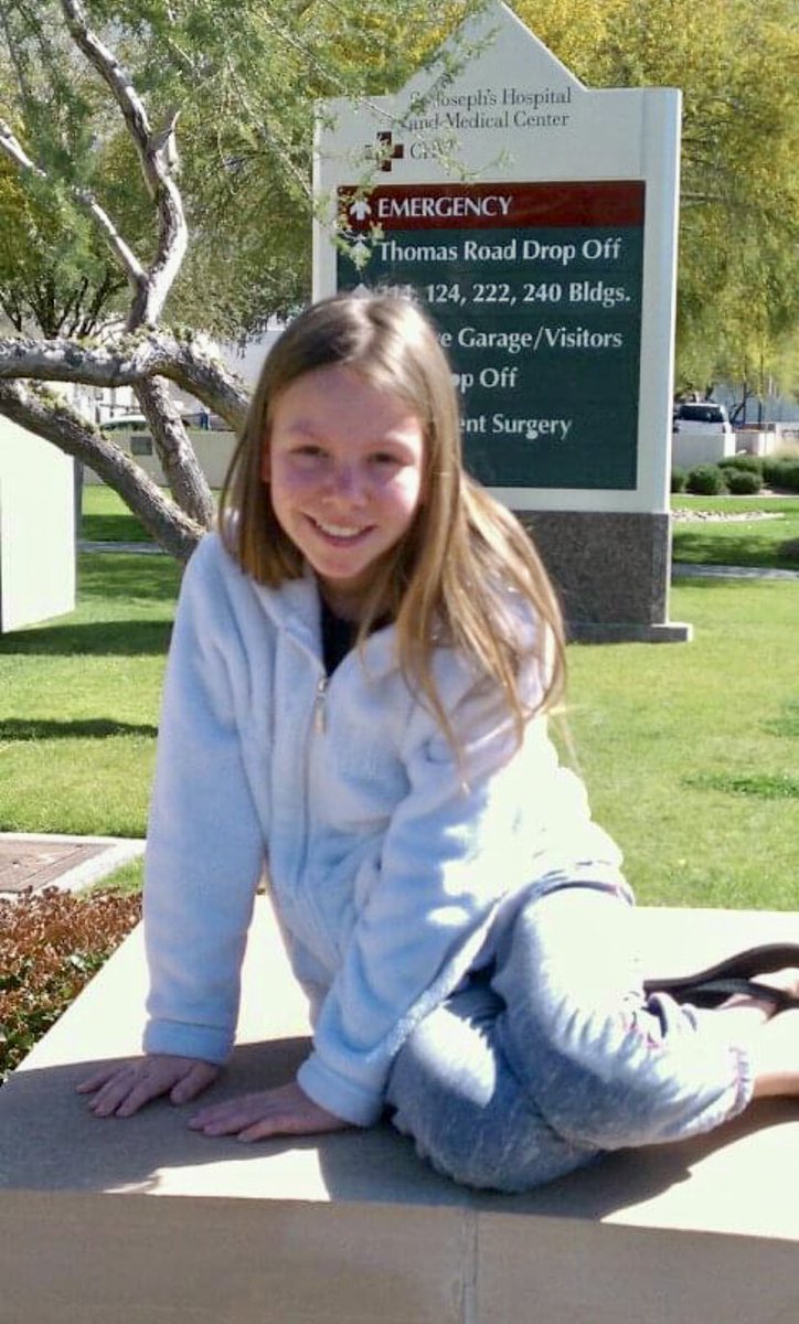 2StefanMoore's tweet photo. My 12 year old Daughter after radiation treatment (week 1 of 6) for #BrainCancer  Ashley was devastated to find out that her hair was going to fall out but continued to stay positive &amp; strong throughout her battle.  I wish I could’ve traded places w/ my Ashley. 
#Forever13 https://t.co/4nkTZJHDrv