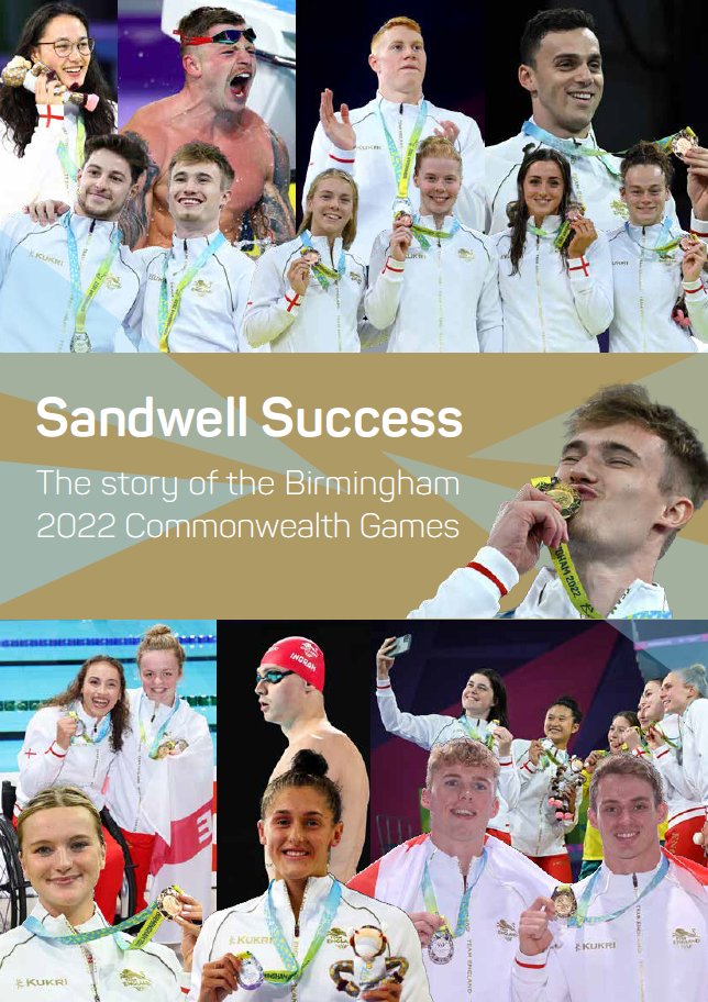 To mark #CommonwealthDay, we have launched 'Sandwell Success' - our new book which tells the story of the #Birmingham2022 Commonwealth Games! 🙌🏴󠁧󠁢󠁥󠁮󠁧󠁿

It is free to download and features all the reports from the action in Sandwell Aquatics Centre 🥇

Visit ⏩ bit.ly/SandwellSucces…