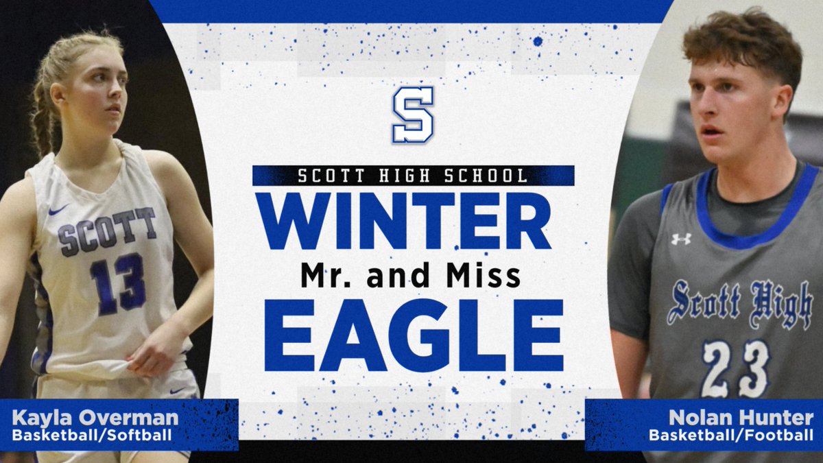 Congratulations to Kayla and Nolan on being voted Mr. and Miss Eagle by their peers for the winter season.  They will receive their awards at Senior Brunch and be eligible for 2023 Mr. and Miss Eagle, which goes on the banner in the gym.