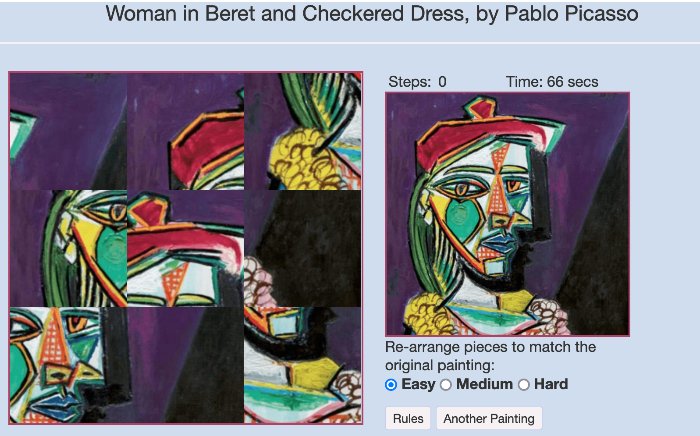 Try our Art History Puzzle set, 5 different puzzles featuring art by Munch, Monet, Picasso, Van Gogh, and Vermeer: artsology.com/art-history-pu…  #artgames #K12ArtChat #ArtTeacher #games #puzzles
