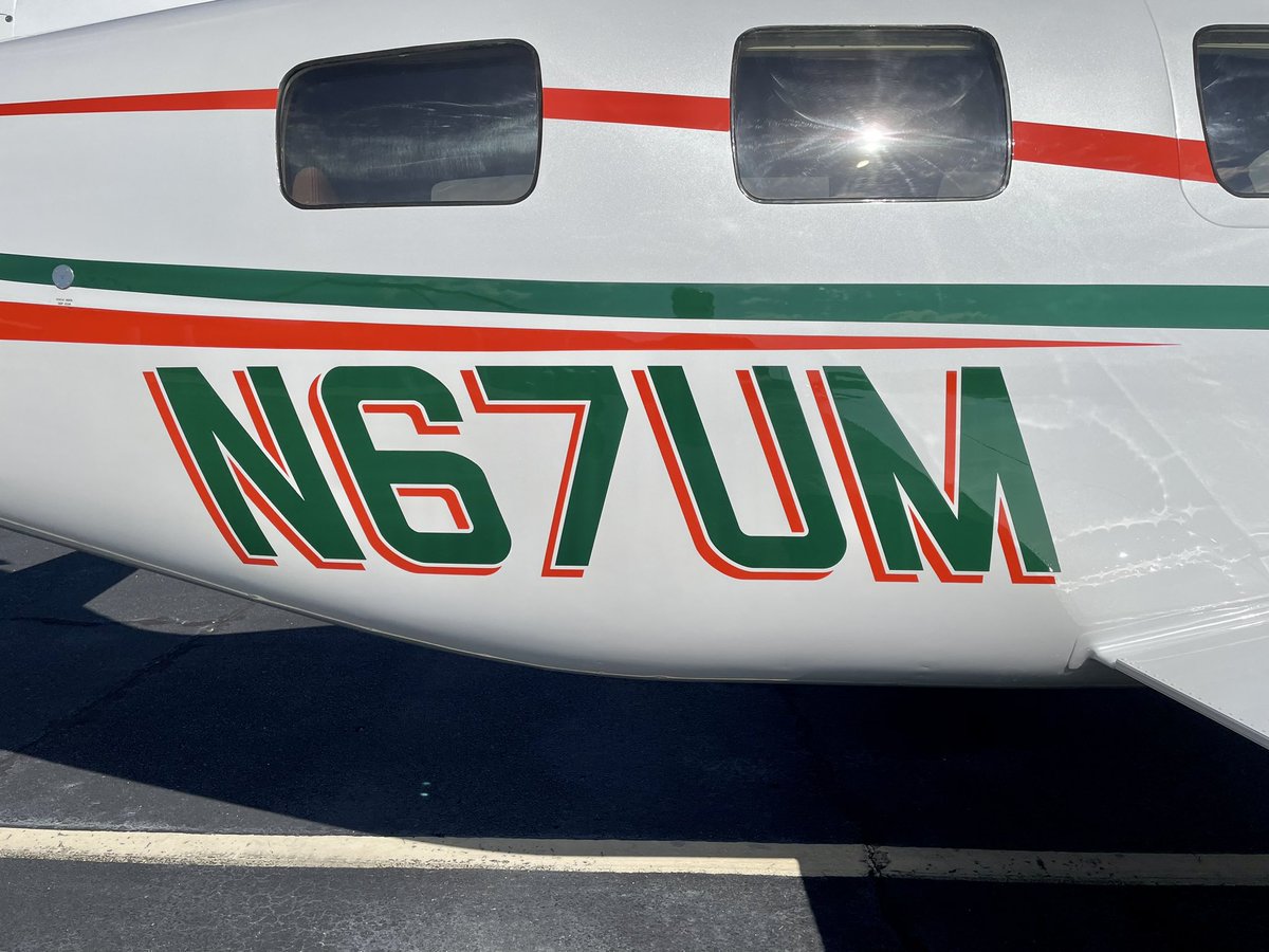 JonathanLones's tweet photo. My career has provided me with many wonderful memories over the years. Today, my passion for the @MiamiHurricanes and #Aviation were combined. 🙌

#GoCanes #PiperM600 https://t.co/7MrPGOKYVG
