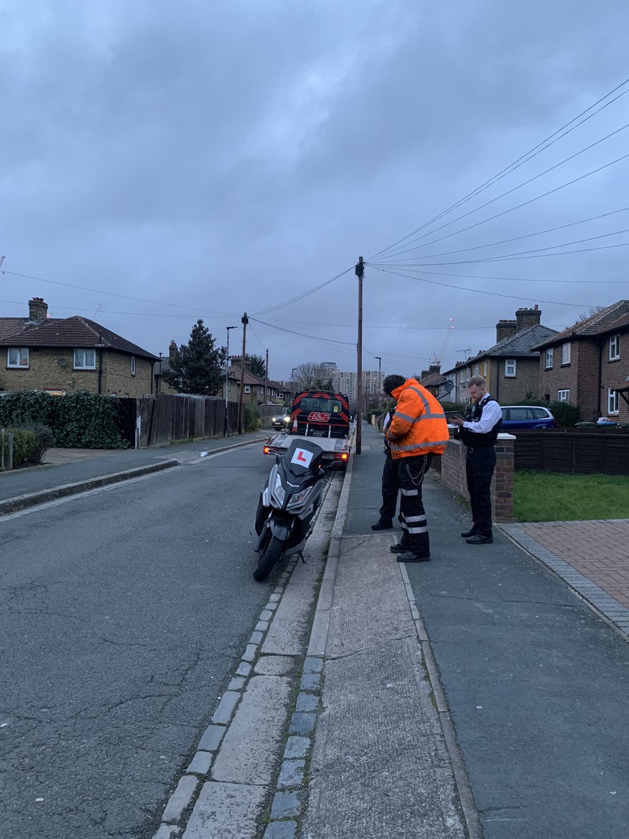 A motorcycle has been seized this evening for failure to have a license and having no insurance.