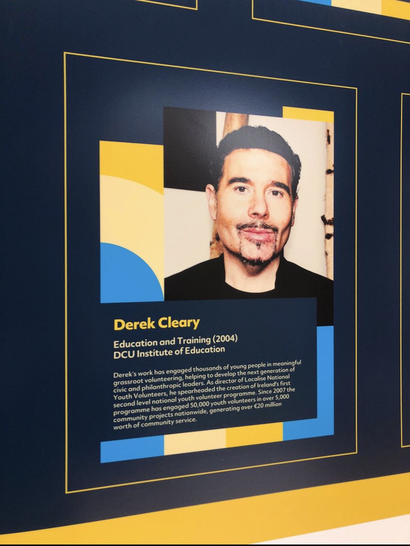 Congratulations to Derek for your well deserved picture on the DCU alumni wall ! <a href="/LocaliseYouth/">Localise Youth Volunteering</a> 🎉👏💙