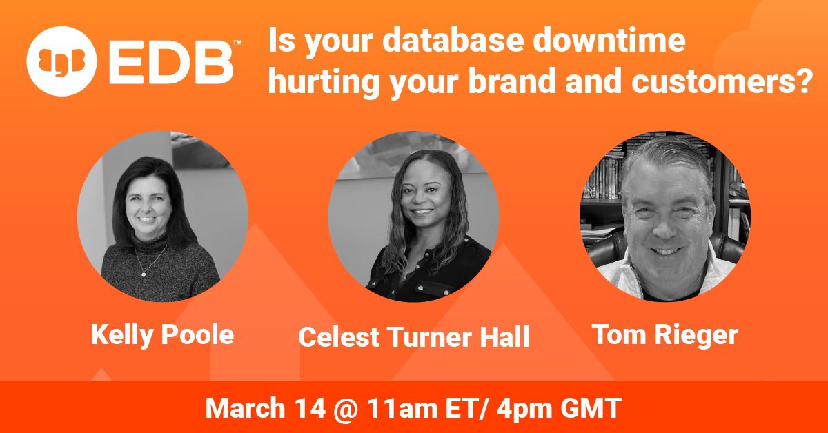 EDBPostgres's tweet image. Webinar tomorrow! Have you registered? ➡️ okt.to/9lxyd0
#highavailability #PostgreSQL #distributedpostgres #EDBPostgresDistributed #five9s
