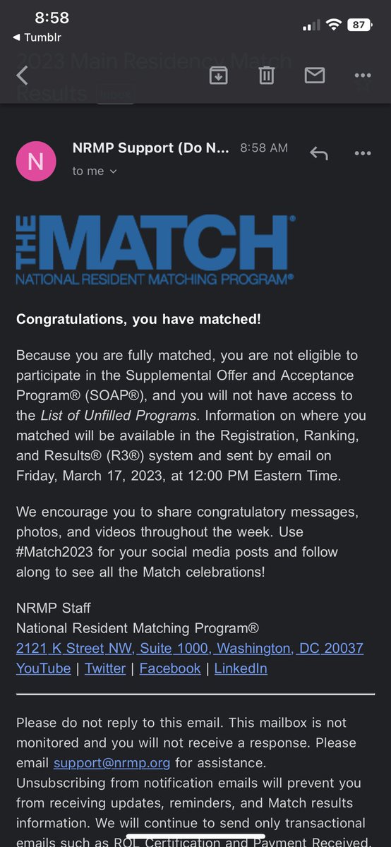 Nine years ago, I found my calling in mental health work and decided that summer that I wanted to be a psychiatrist. Today, I can finally announce that I WILL BE 🥹♥️ WE MADE IT Y’ALL!!!!!!  #Match2023 #match23 #medtwitter