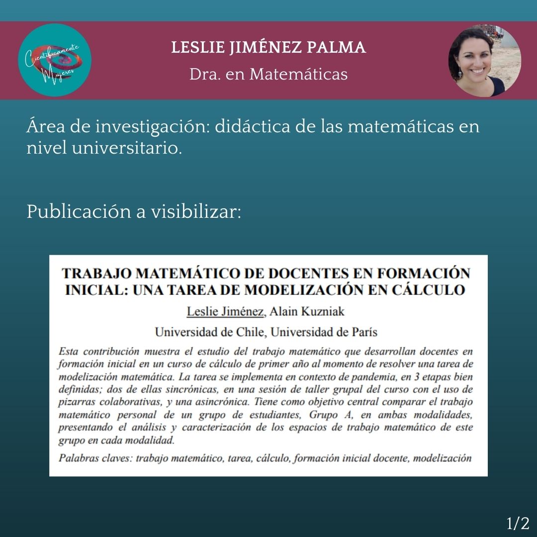 cientificaMujer's tweet photo. Iniciativa para visibilizar las publicaciones de autorías femeninas y así contribuir a disminuir la brecha de citaciones que reciben los artículos de científicas.

Les compartimos una publicación de Leslie Jiménez Palma. Doctora en Matemáticas. @ljimenez83 
👇 https://t.co/PsrH9u4Jz3