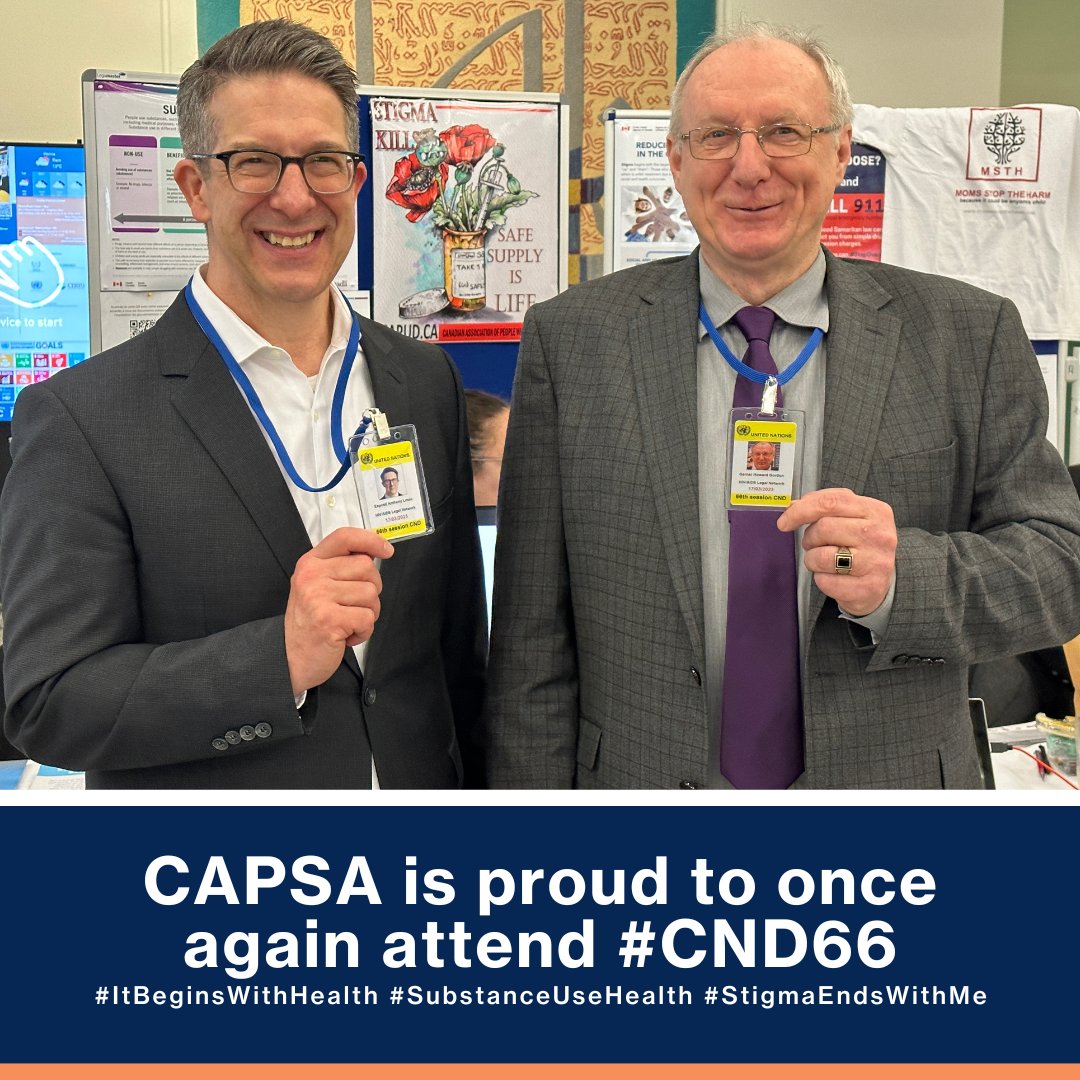 We've arrived! It’s CAPSA’s 6th year at the UN Commission on Narcotic Drugs #CND66. It’s going to be a great week of meeting and working with the int'l community to address systemic stigma, #SubstanceUseHealth principles &amp; other leading work

#ItBeginsWithHealth #StigmaEndsWithMe