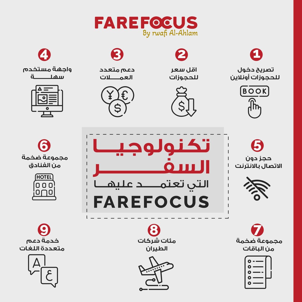 فير فوكس:- هي منصة تكنولوجيا السفر الرائدة في الوطن العربي وتحظى بثقة المئات من وكلاء السفر ومنظمي الرحلات السياحية.
نوفر لك الحلول المبتكرة لتطوير شركتك السياحية في موسم سفر 2023 ، ونقدم لك محرك الحجوزات يوفر عليك الكثير من الوقت لتجد افضل وجهة بأقل سعر.
سجل الان وتصفح خدماتنا