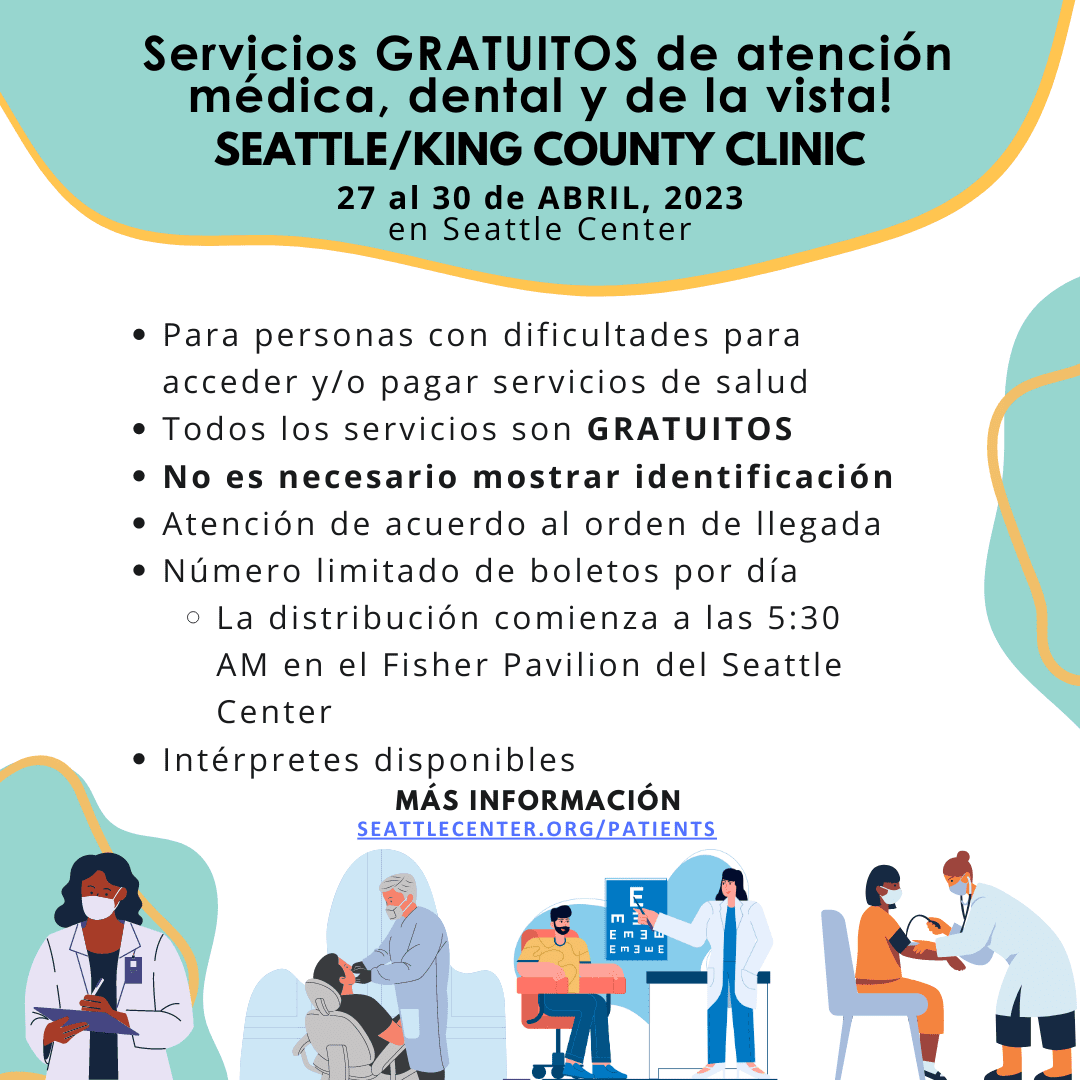 WithinReachWA's tweet photo. Save the date for @SKCClinic on April 27-30! 📅 This four-day clinic offers free dental, vision and medical care to anyone in the region who needs support accessing or affording healthcare. Learn more: https://t.co/t8IjLVY5JR https://t.co/47DRCRz5k4