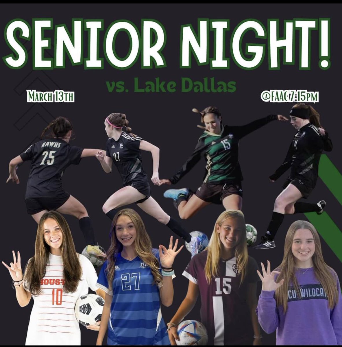 RylandTrinidad's tweet photo. 🚨🚨@LadyHawksFutbol Win or go home game tonight 🆚 Lake Dallas on Senior Night‼️ 💚 these girls‼️We got this 💪 #ItsHawkTime #ItsOurTime #BeatLakeDallas @Birdville_High @DKSC_official @DKSC08RL @JayV1221 @Gosset41 @ImYouthSoccer @ImCollegeSoccer https://t.co/V5ptvW8ZOQ