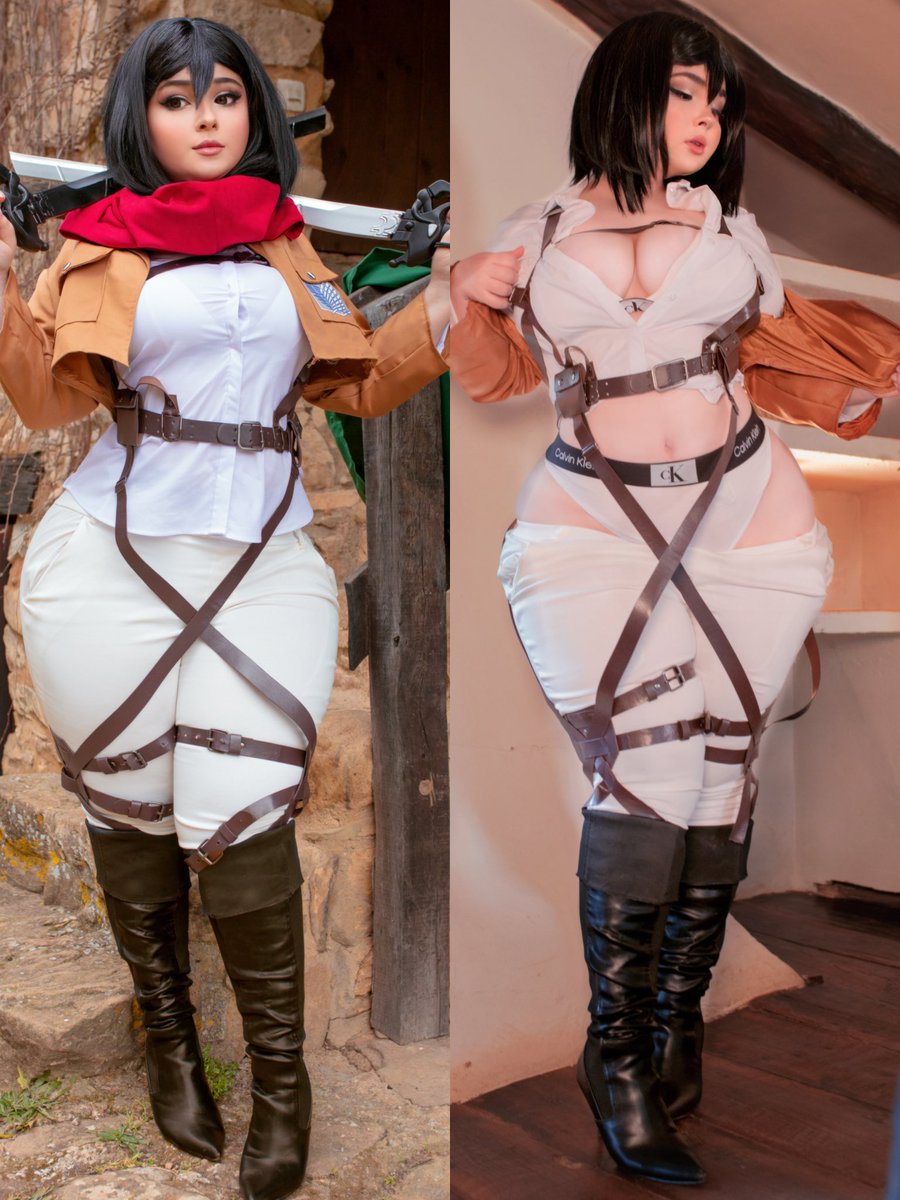 Bunnie_cosplay's tweet photo. Mikasa before or after fight? 😉 https://t.co/jznCxcTaQi