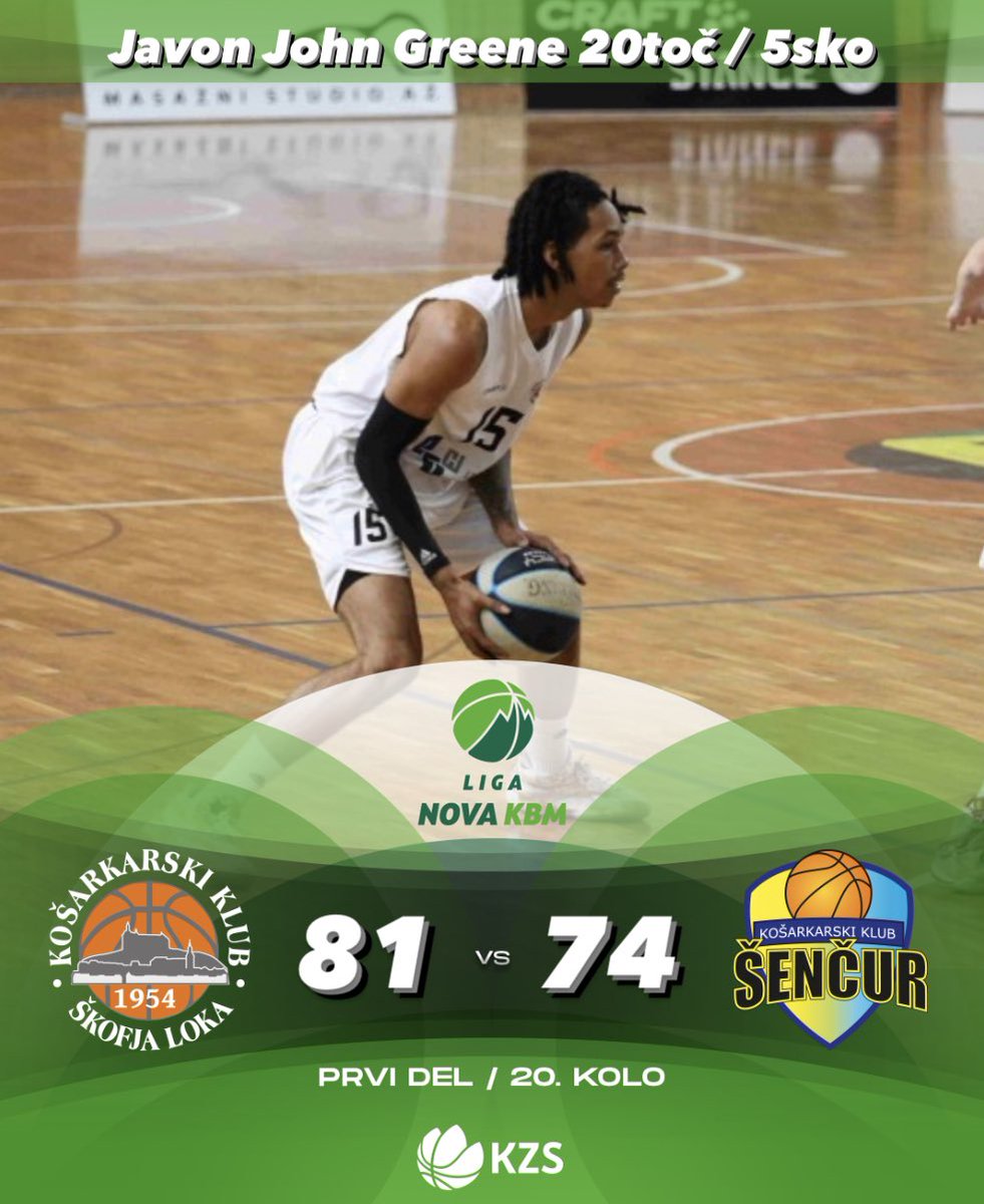 LigaOTPbanka's tweet photo. Odlična igra v drugem polčasu Ločane pripeljala do šeste zmage v sezoni 🟢Lige Nova KBM. 

📊 @KKSkofjaLoka : Greene 20, Bilić 18, Kegler 13
📊 GGD Šenčur: Hrštić in Tešić 15, Ožegovič 12

#liganovakbm | #slovenia | #kzs | #kosarka https://t.co/1v8Q6ef00a