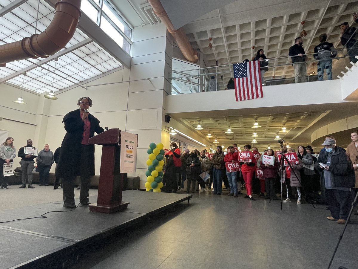 NJ Assemblywoman Angela McKnight (@AswMcKnight): We all know there’s a shortage of nurses in our country. And NJCU has a strong nursing program. We need to #FundNJCU to teach the nurses of tomorrow, and we need to fund A. Harry Moore too. <a href="/aftlocal1839/">NJCU AFT Local 1839</a> @aftnj