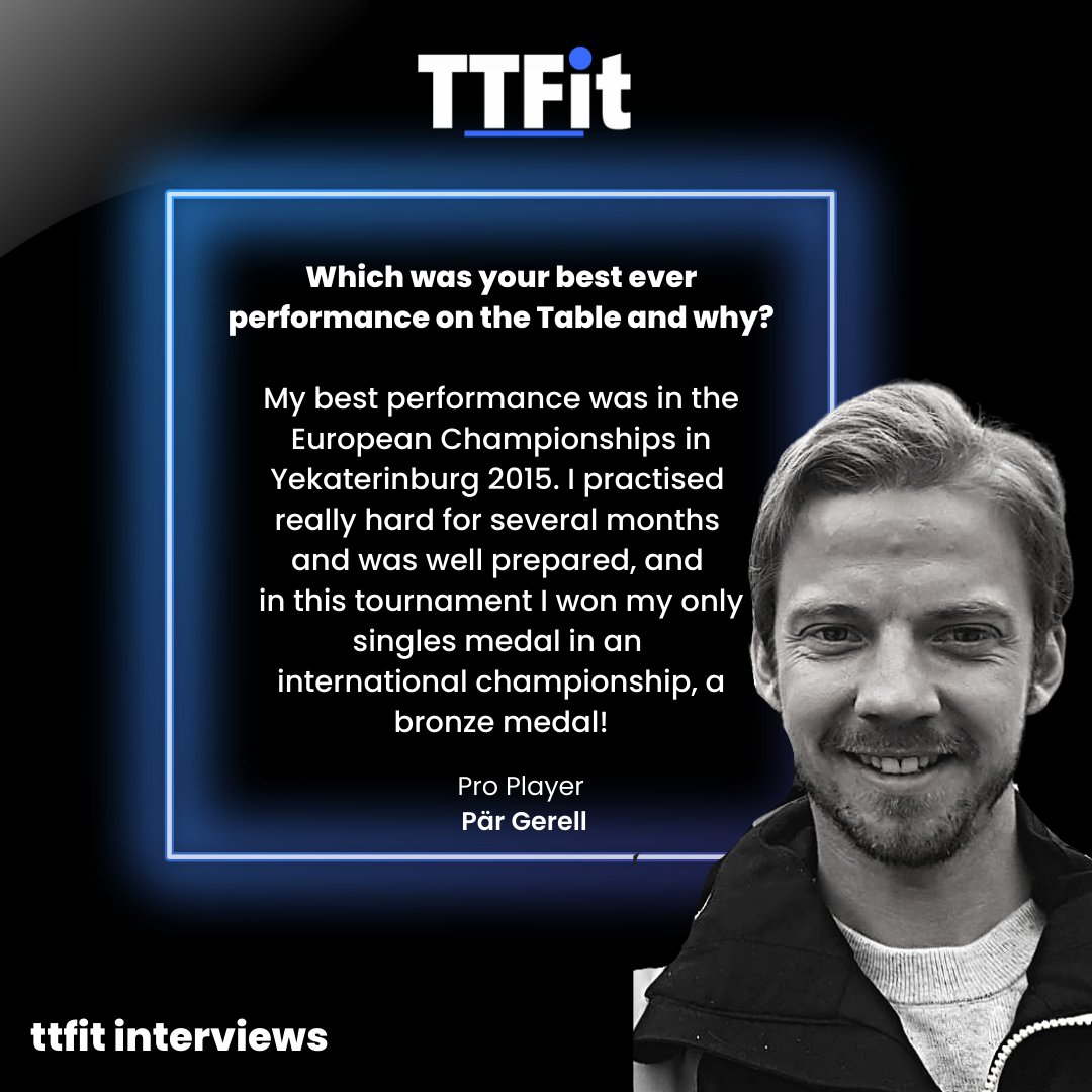 TableTennisFit's tweet photo. We asked pro player Pär Gerell 

Which was your best ever performance on the Table and why? 🏓

To read the rest of the interview with pro players and coaches check our website or the media section in our app! 📲 https://t.co/h6C2MmGoFO