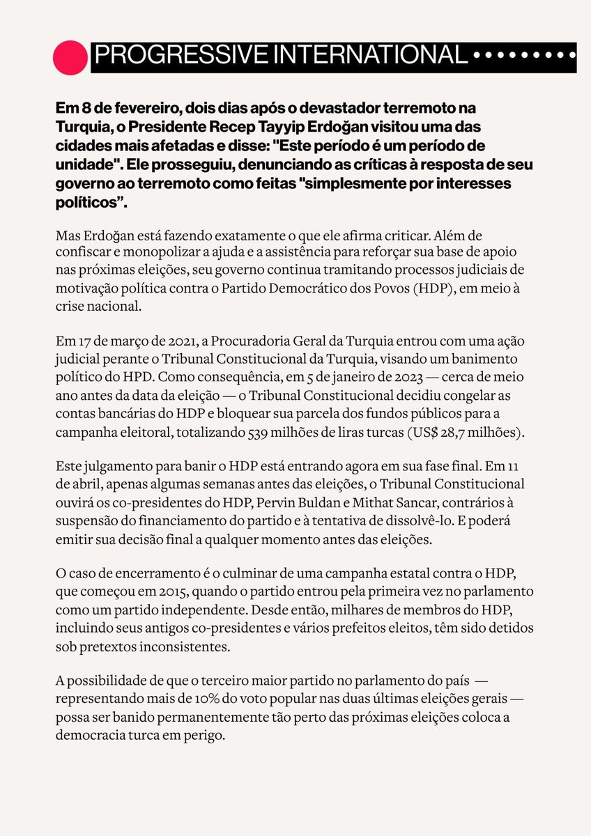 ProgIntl_br's tweet image. ÚLTIMA HORA: Mais de 50 líderes políticos de 23 países apelam a Erdoğan para “acabar com os ataques  contra o HDP”.

@JLMelenchon @janine_wissler @jeremycorbyn @IdoiaVR @yanisvaroufakis @WaldenBello @ManuPineda e Noam Chomsky estão entre aqueles que apoiam o HDP e a democracia