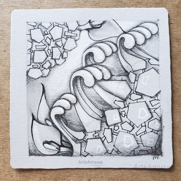 ArtsAmuseTangle's tweet photo. Weekly Tangle Club artwork. Every week, we explore the Zentangle Method with pen and paper. 

My Weekly Tangle Clubs (in French and English) can take many forms but always follow the Zentangle Method. It does not matter if it is on white, black, Renaissance, Grey or TranslucenZ t https://t.co/M6Yb5EIYZo