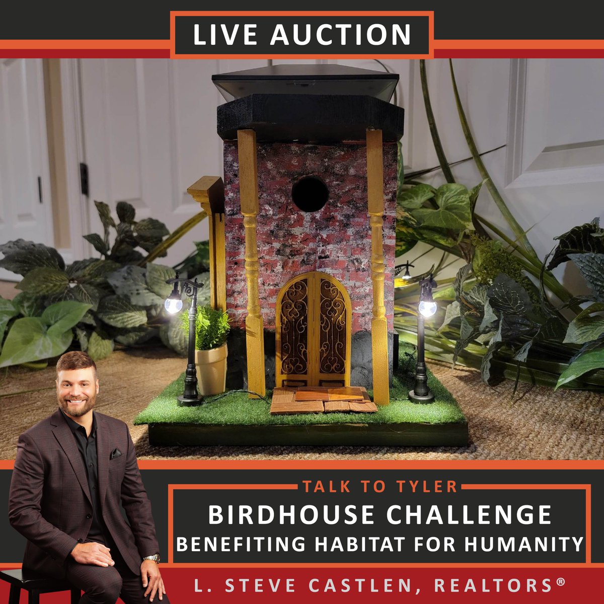 TylerShookman's tweet image. 🏡 NEW LISTING 🏡
Welcome to the roaring 1920's with this Great Gatsby inspired birdhouse! 
💰 Highest and BEST offer must be submitted in the to me by 6:00pm Wednesday March 15th.
#TalkToTyler
All proceeds benefit Habitat for Humanity of Owensboro-Daviess County.
