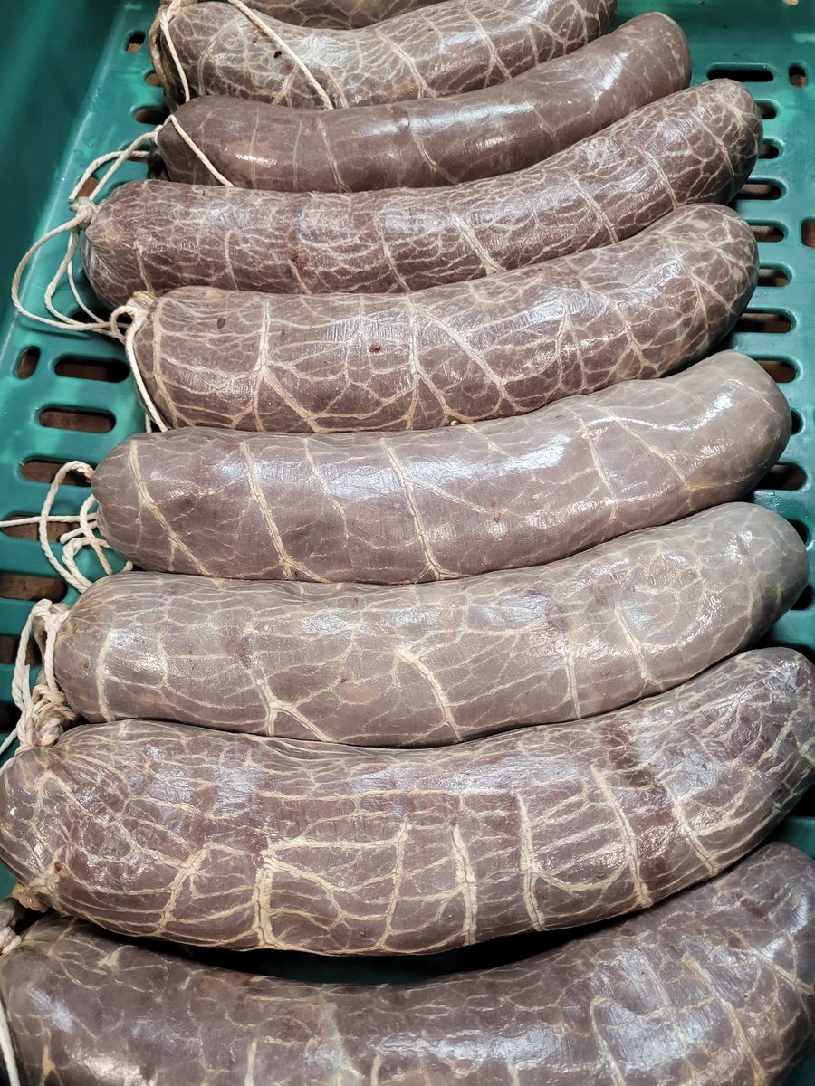 chocolate and pistachio black pudding ready for world boudin championship this weekend in mortagne au perche Lower Normandy. #blackpudding