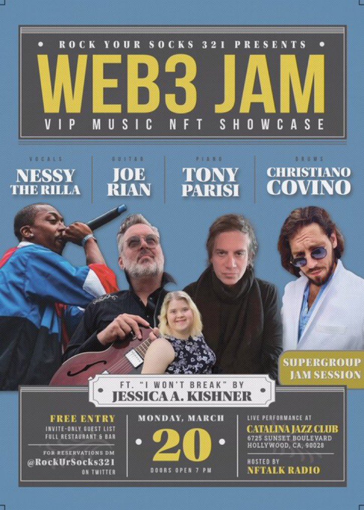 NessyTheRilla's tweet image. who’s ready to get their socks rocked?! 🔥

@RockUrSocks321 x #WEB3JAM ✨

putting together something special for this one 🖤

get your free tickets below 👀

eventbrite.com/e/web3-jam-vip…