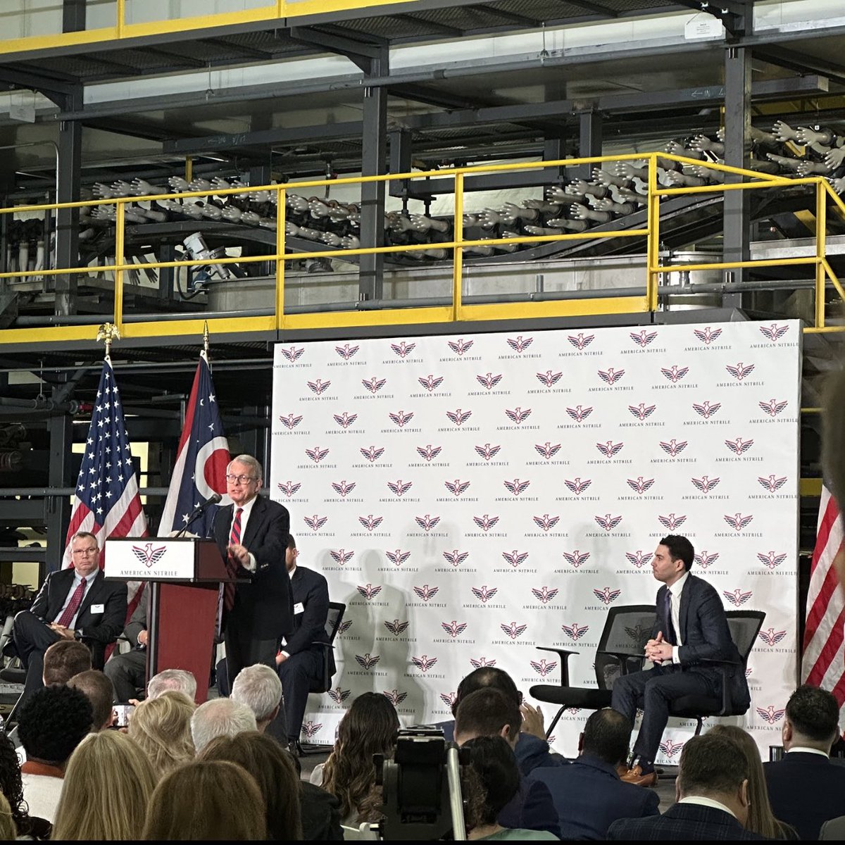 SenReynolds03's tweet photo. I was thrilled to join @AmericanNitrile on their ribbon cutting in Grove City with @GovMikeDeWine, Mayor Ike Stage, and many others today! 

Hundreds of good paying jobs will be added to our region, all while being the largest American manufacturer of critical PPE nitrile gloves. https://t.co/ldevP6bXZw