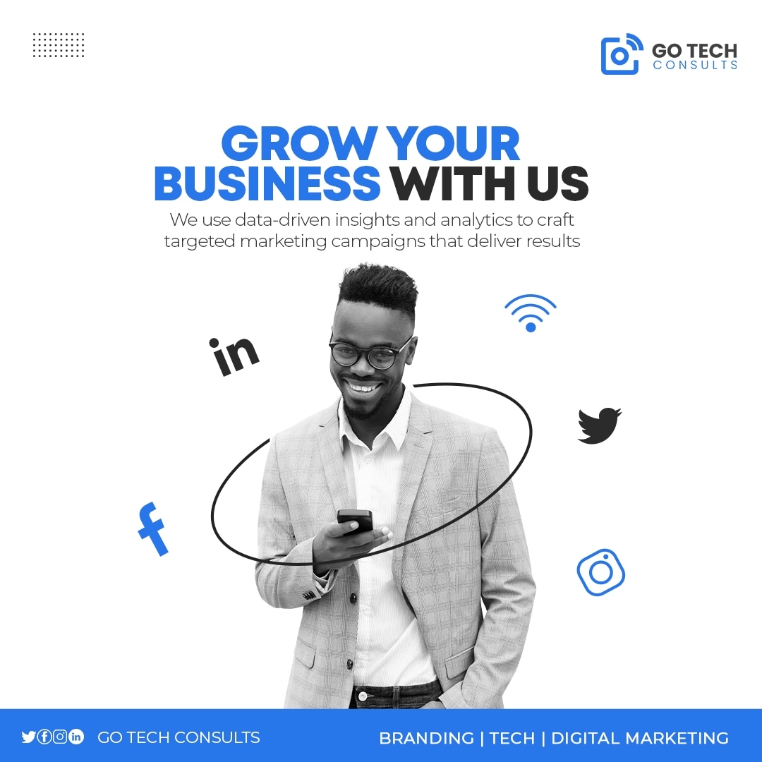 GoTechConsults_'s tweet photo. Want to grow your business but don't know which growth strategies you should adopt?

We are here to guide you through the whole process. 

Send us a DM or chat via +2348134711833 https://t.co/6bQOYjs1D0