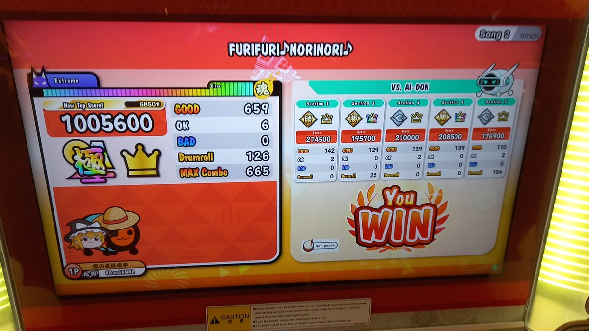 DWhy97110452's tweet photo. 2 new 10* kiwamis and one potential new fc in abyss of hell. Managed to hit all ninjas in GOIN!!! and kiwami'd two out of 3 songs in Irwan's taikai. Kibou no melody 2 OK and tsunagare is 700 points off rainbow. Furi was the unexpected kiwami tho https://t.co/3L93ZGdToj