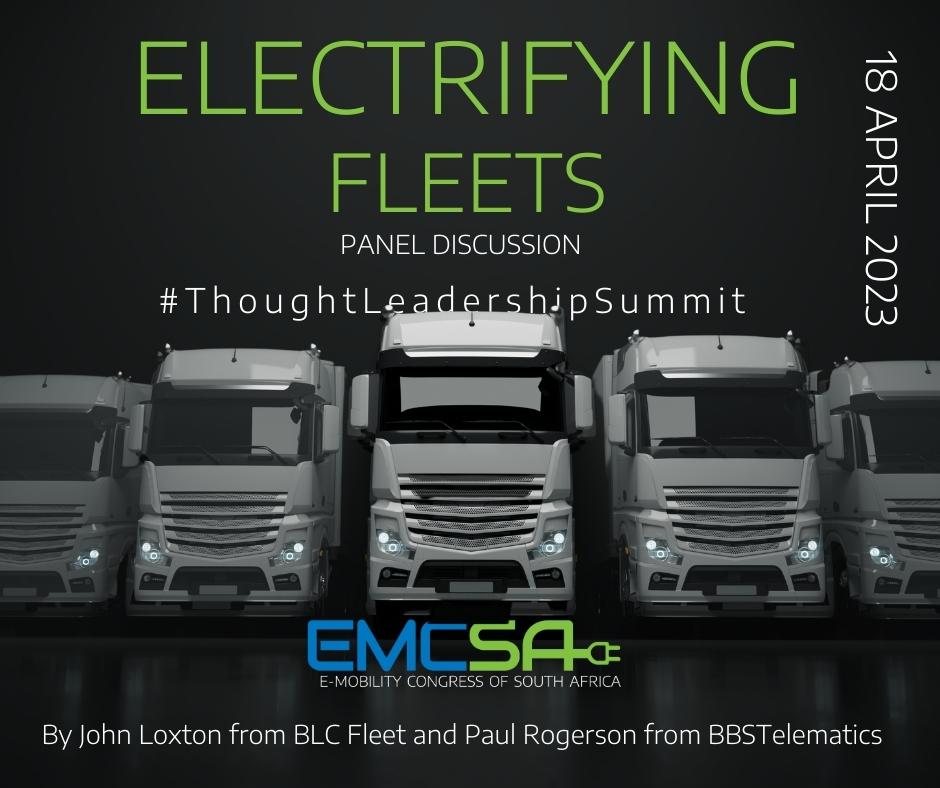 Our 1st  panel discussion at the #EMCSA2023 #ThoughtLeadershipSummit will be about electrifying fleets. John Loxton from BLC Fleet and Paul Rogerson from BBSTelematics will be sharing their expertise in the sector and the next steps towards fleet electrification.
