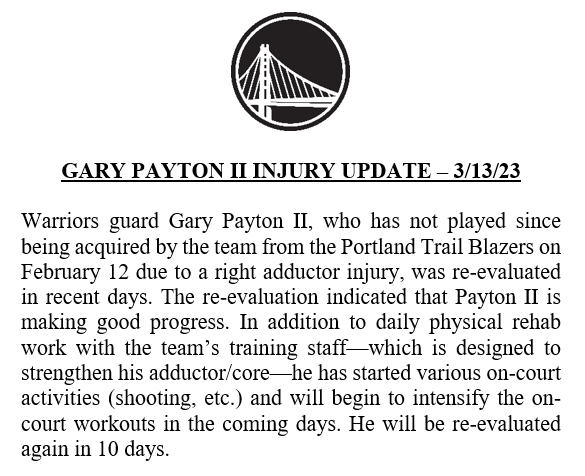 Gary Payton II injury update: