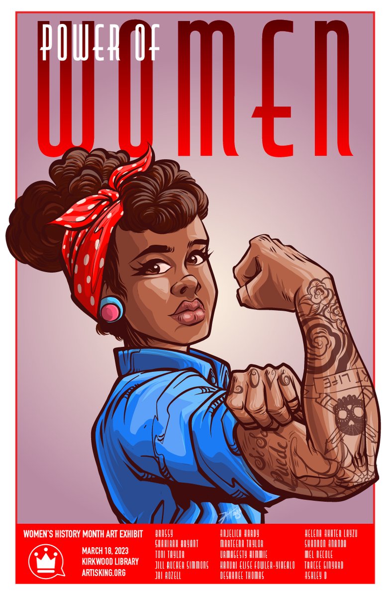 artisking_atl's tweet photo. https://t.co/euCbyclha4
THE POWER OF WOMEN
Women’s History Month Art Exhibit
Kirkwood Branch Library
11 Kirkwood Rd NE, Atlanta, GA 30317
Art Opening
Saturday March 18, 2023
12pm - 4pm
FREE - ALL AGES
#KirkwoodLibrary #ClearGoals2023 #ThePowerOfWomen https://t.co/uAQw0UsaDm