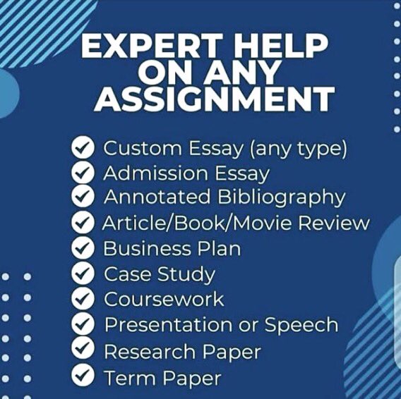 TheHomeworkExp1's tweet image. Shoot a DM to us for Reliable assistance in:-
#Businesslaw
#Math
#music
#Algebra
#Calculus
#Law
#Statistics 
#Biology
#Nursing
#Essay
#Assignment
#Onlineclass
#Researchpaper
#Dissertation
#Project
#Marketing
#Physics 
#Calculus
#Chemistry 
#Homework