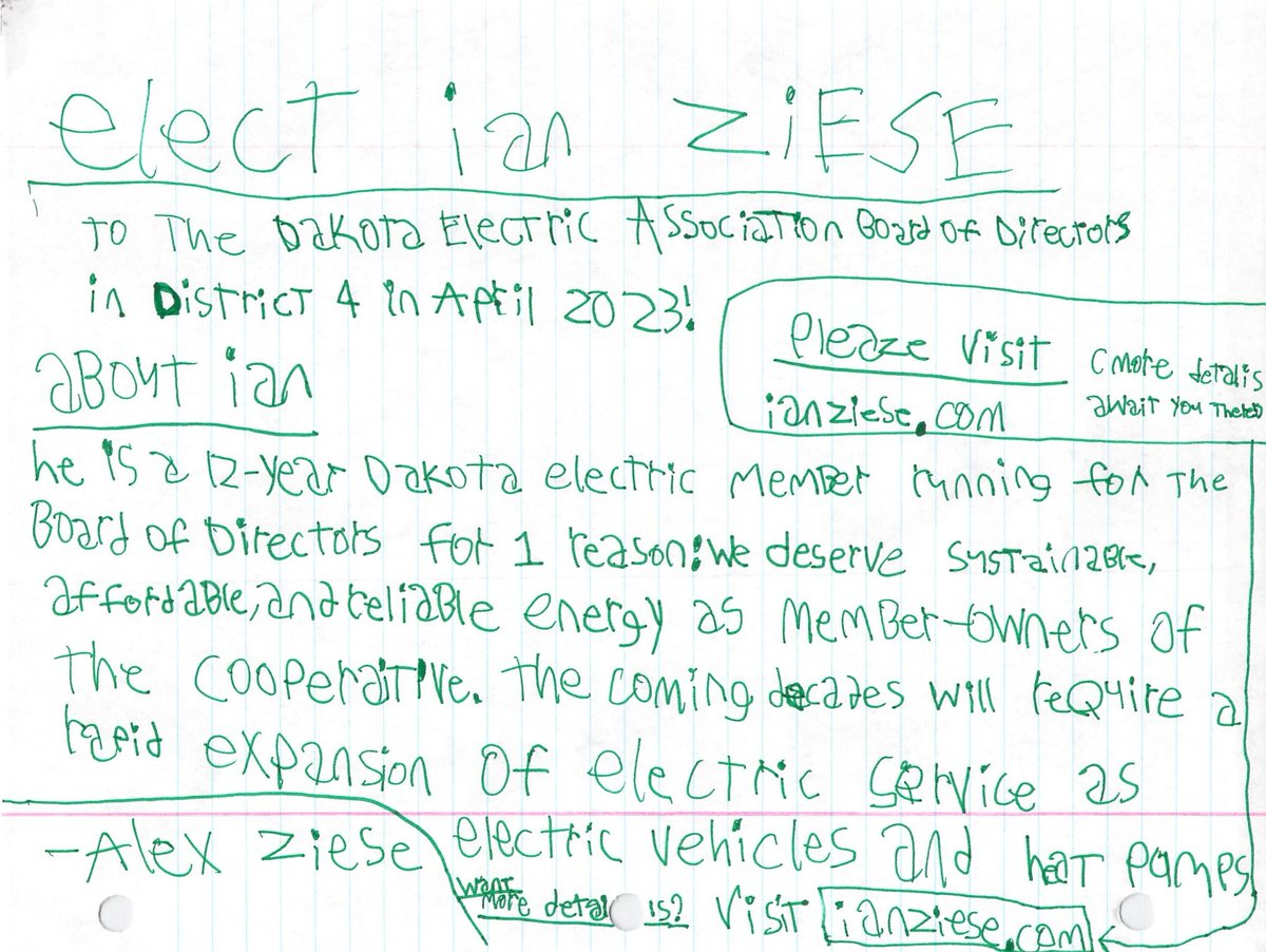 ElectIanZiese's tweet photo. My son saw me working on campaign handouts and wanted to create a poster for me. 🥰 https://t.co/UlEKWJH8t9