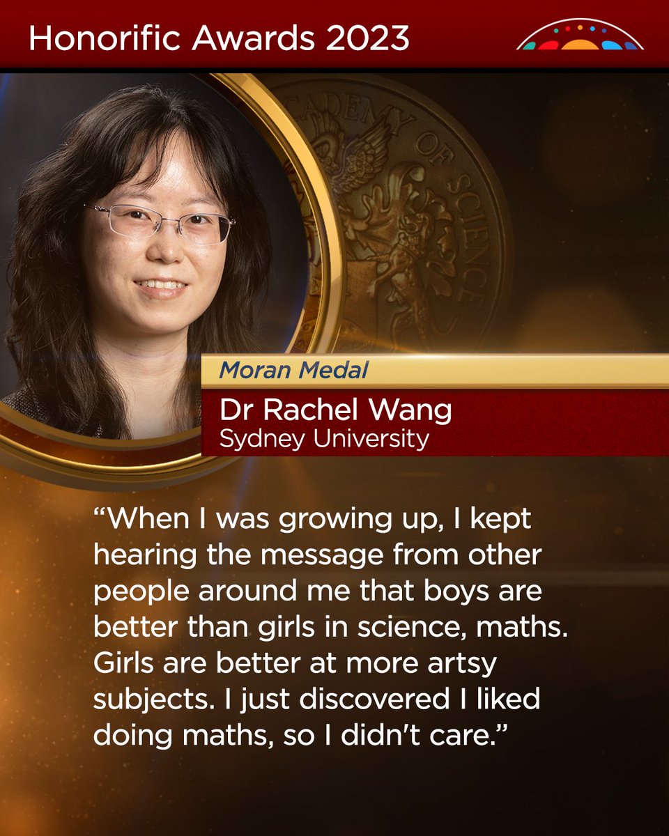Dr Wang is an expert in statistical network models. Her research is likely to give us clues about, for instance, how information spreads throughout a social network. She hopes her success and being awarded The Moran Medal will inspire more girls to pursue a career in STEM.