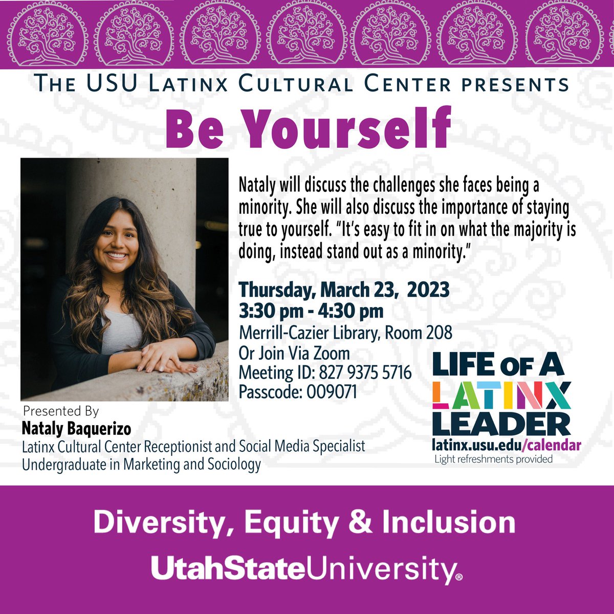 We have another #lifeofalatinxleader happening NEXT THURSDAY!🤩 Nataly is super excited to share her story to all and would love all your support.🫶🏽

Plus we always have amazing food and refreshments so don’t miss out!